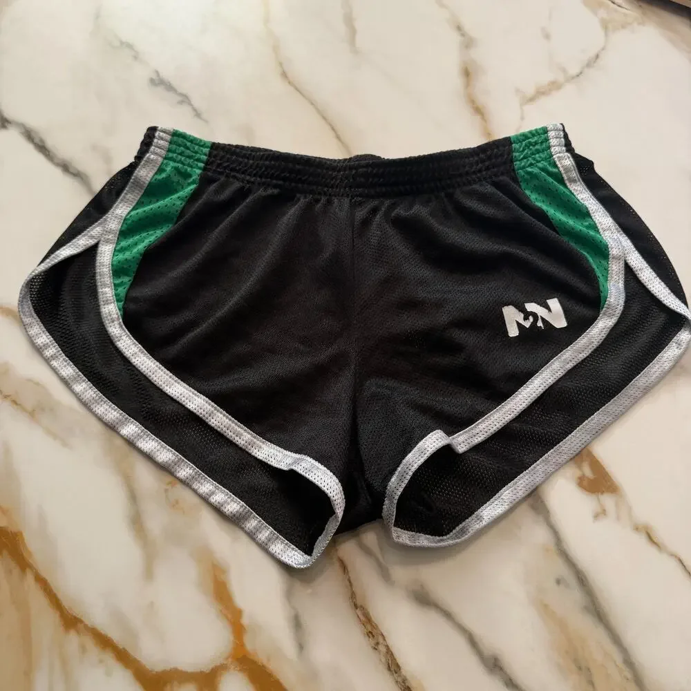 PreLoved N2N Bodywear Mens Athletic Split Mesh Shorts Color Black Size Medium